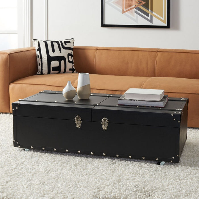 Safavieh Home Zoe Cream Faux Leather Storage Trunk Coffee Table with Wine  Rack for Sale in New York, NY - OfferUp