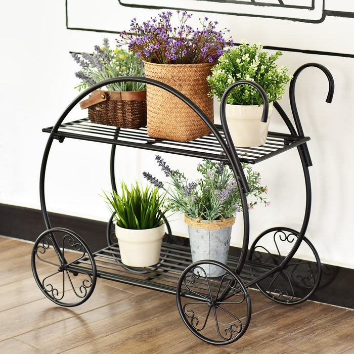 Heavy Duty Metal Flower Cart Plant Stand - Cool Stuff & Accessories