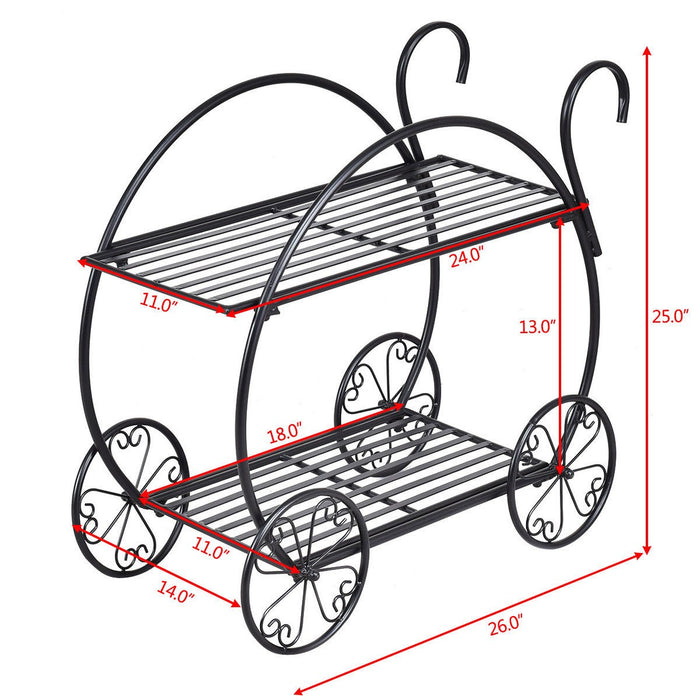 Heavy Duty Metal Flower Cart Plant Stand - Cool Stuff & Accessories