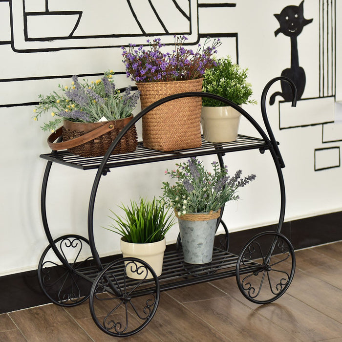 Heavy Duty Metal Flower Cart Plant Stand - Cool Stuff & Accessories