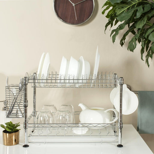 Darina Adjustable Chrome Wire Dish Rack - Cool Stuff & Accessories