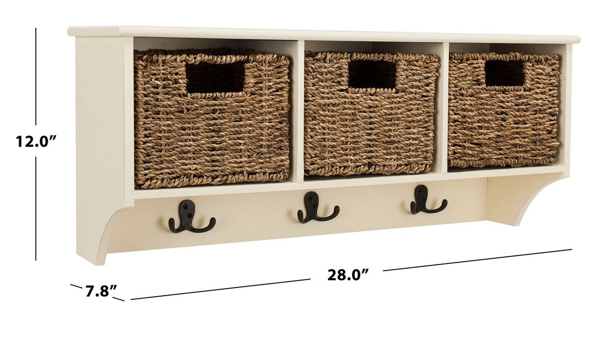 Finley Hanging 3 Basket Wall Rack/White - Cool Stuff & Accessories
