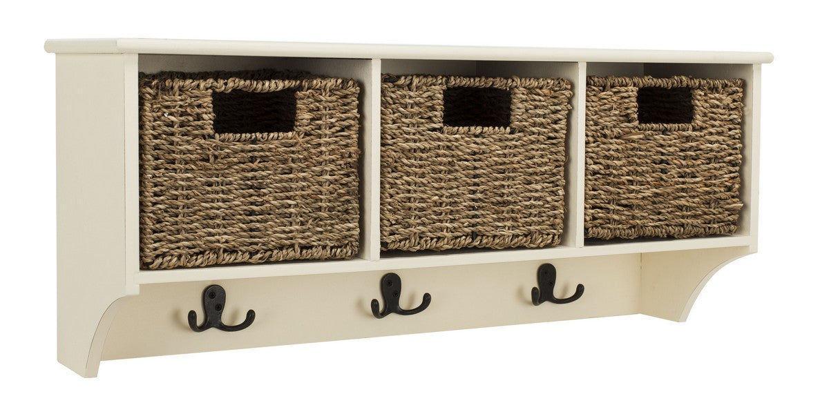Finley Hanging 3 Basket Wall Rack/White - Cool Stuff & Accessories