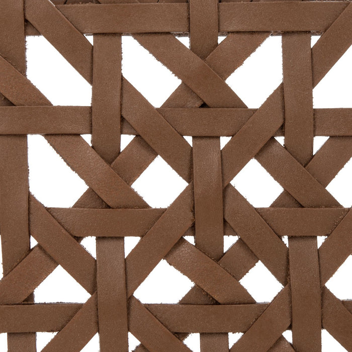 Munro Leather Woven Accent Chair/ Light Honey