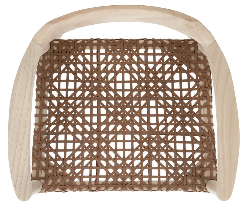 Munro Leather Woven Accent Chair/ Light Honey
