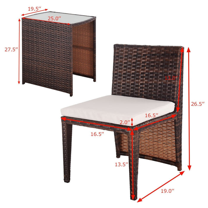 3 Pcs Cushioned Outdoor Wicker Patio Set - Cool Stuff & Accessories