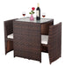 3 Pcs Cushioned Outdoor Wicker Patio Set - Cool Stuff & Accessories