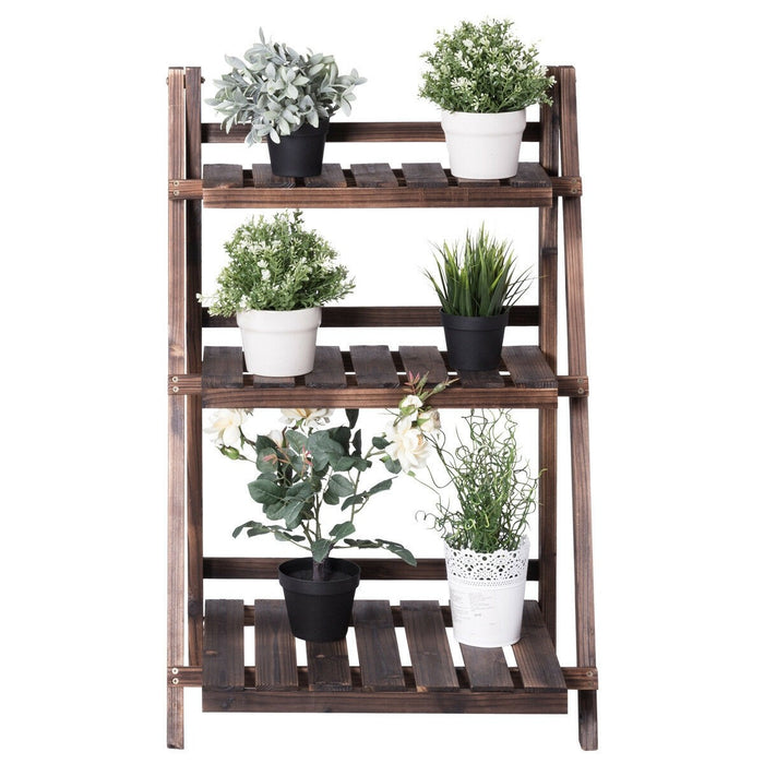 3 Tier Outdoor Wood Design Folding Display Flower Stand - Cool Stuff & Accessories