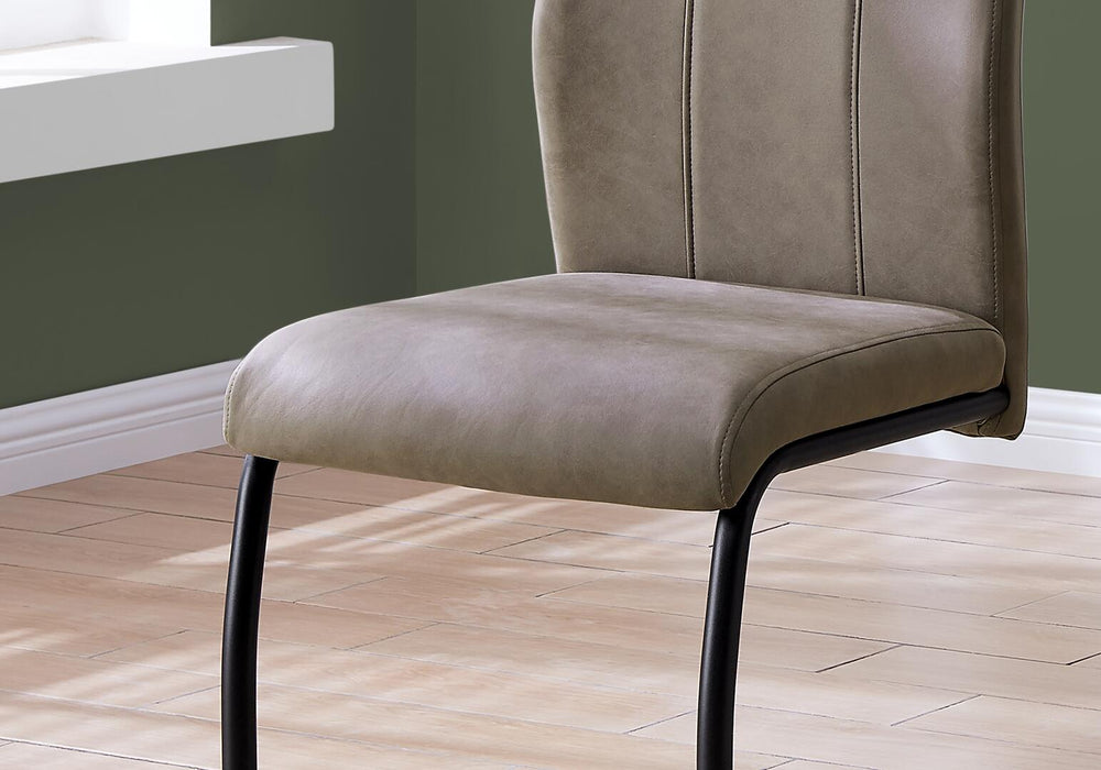 Set Of 2 Dining Chair /Taupe and Black Finish
