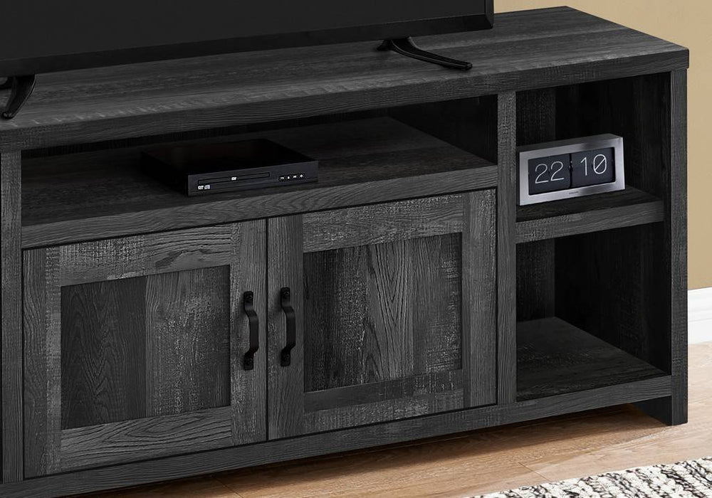 Tv Stand 60"L/ Black Reclaimed Wood Look