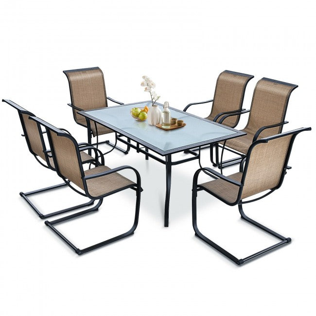 60 x 38 Inch Rectangular Patio Dining Table/ Black
