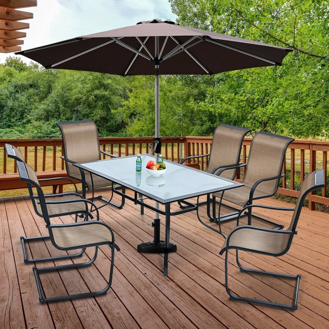 60 x 38 Inch Rectangular Patio Dining Table/ Black