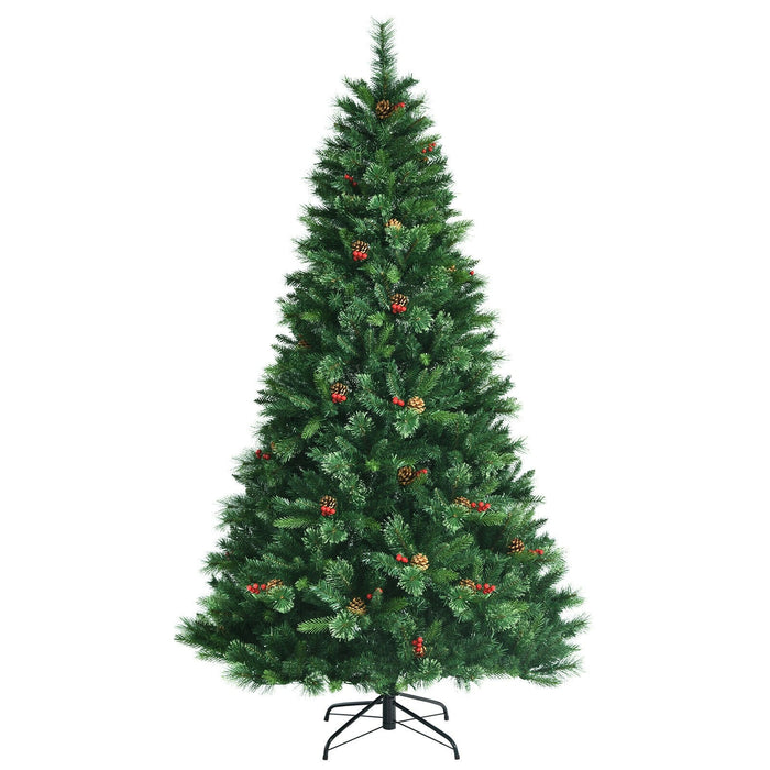 7 Feet Pre Lit Christmas Spruce Tree with 1198 Tips and 500 Lights