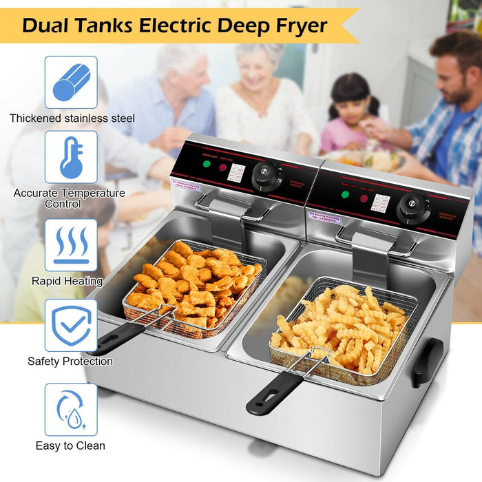 Dual Tank Countertop Deep Fryer