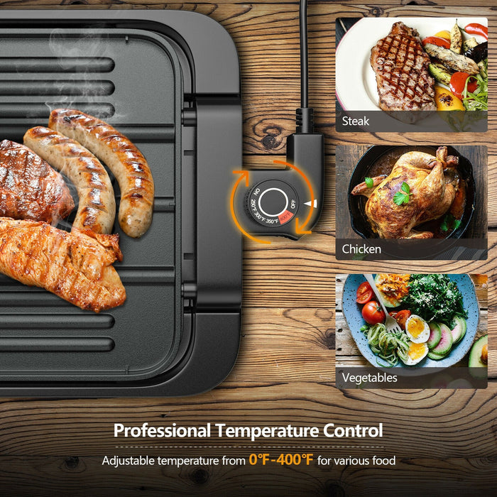 Indoor Grill Electric Nonstick BBQ Grill 1500W, Detachable Griddle