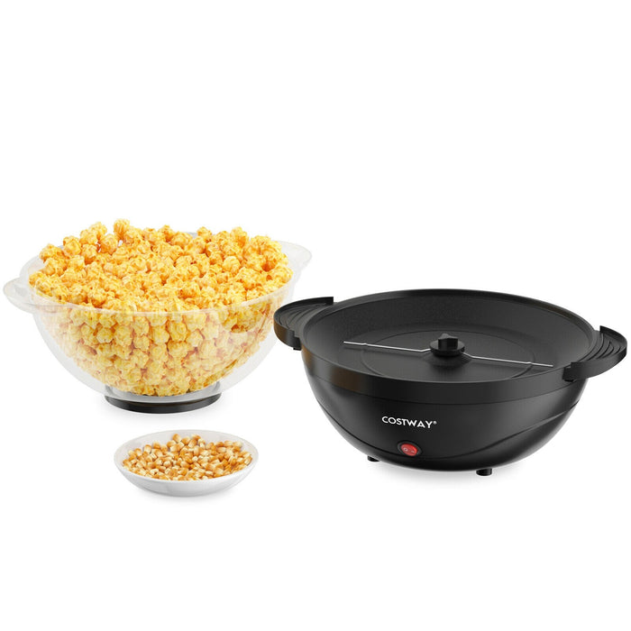 Popcorn Popper Maker With Nonstick Plate Black
