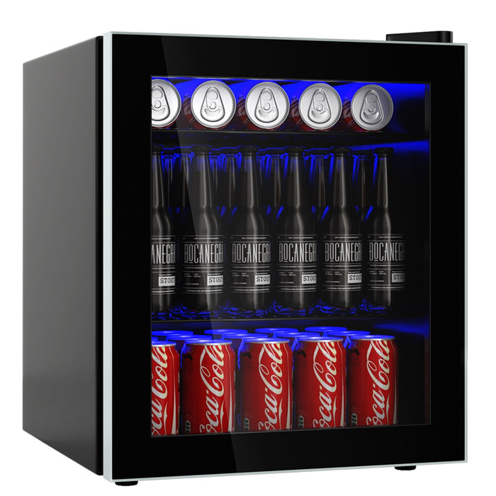 60 Can Beverage Mini Refrigerator with Glass Door/ Black