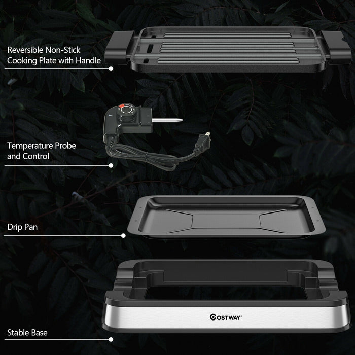 1500W Smokeless Indoor Grill Electric Griddle with Non-stick Cooking Plate