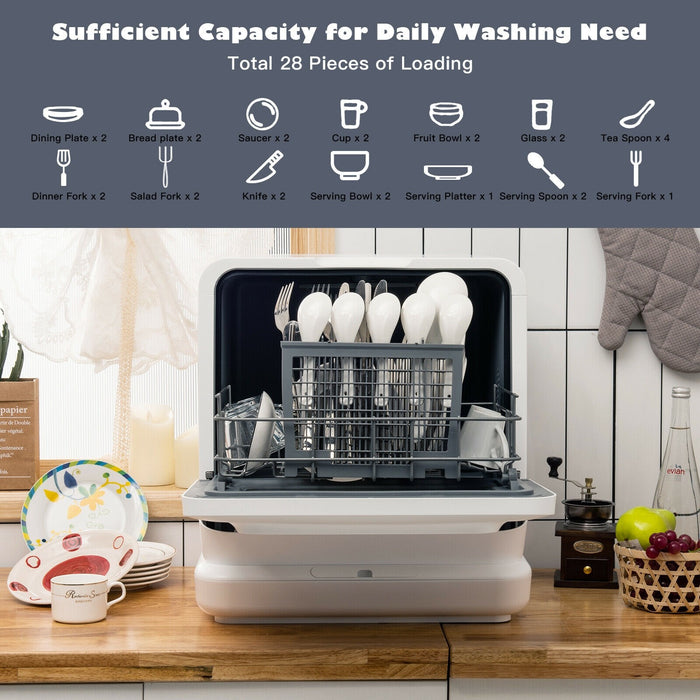 Portable Countertop Dishwasher Air Drying