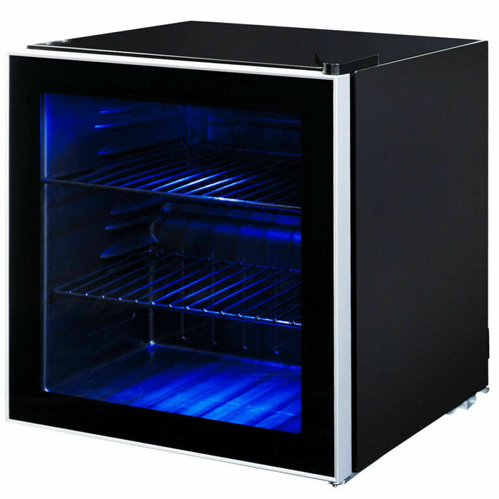 60 Can Beverage Mini Refrigerator with Glass Door/ Black