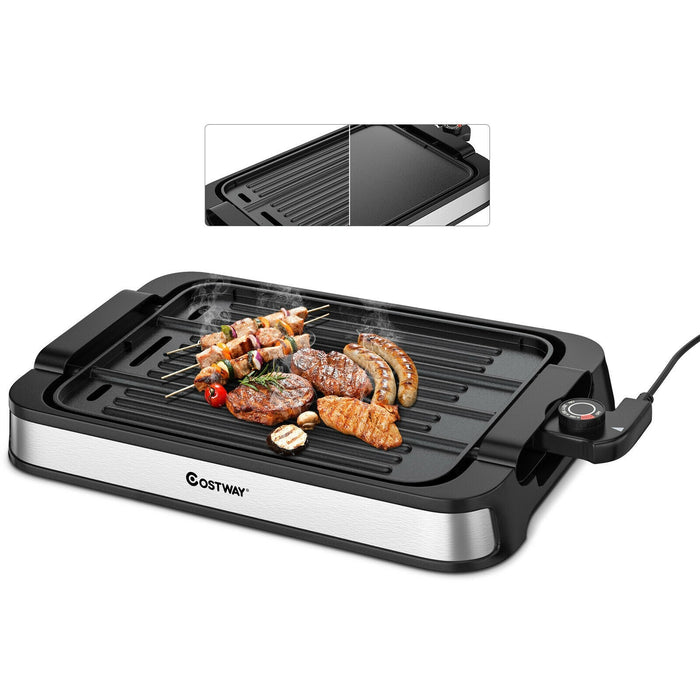 Electric Indoor outdoor Grill Portable Smokeless Non Stick Cooking BBQ  Griddle