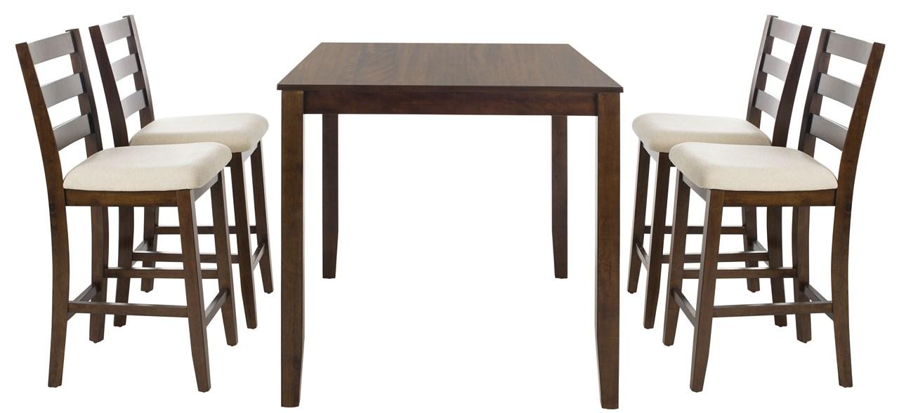 Melvin 5 Piece Pub Set/Brown