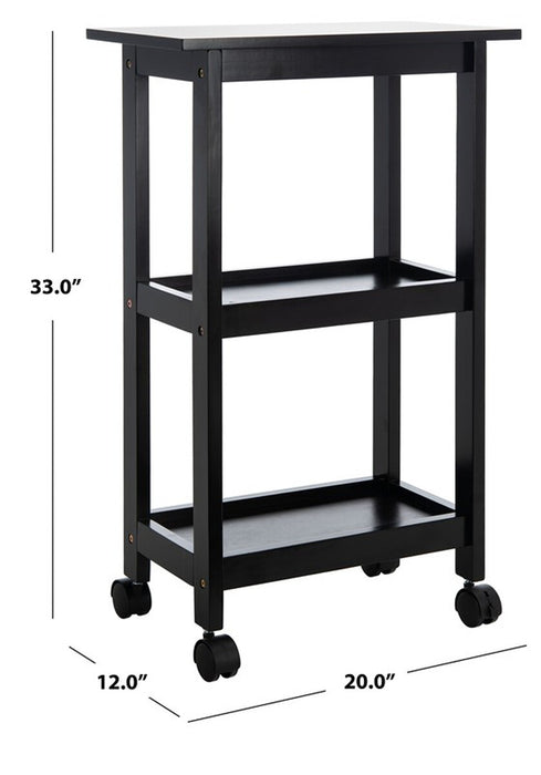 Bevin 2 Shelf Kitchen Cart/Black