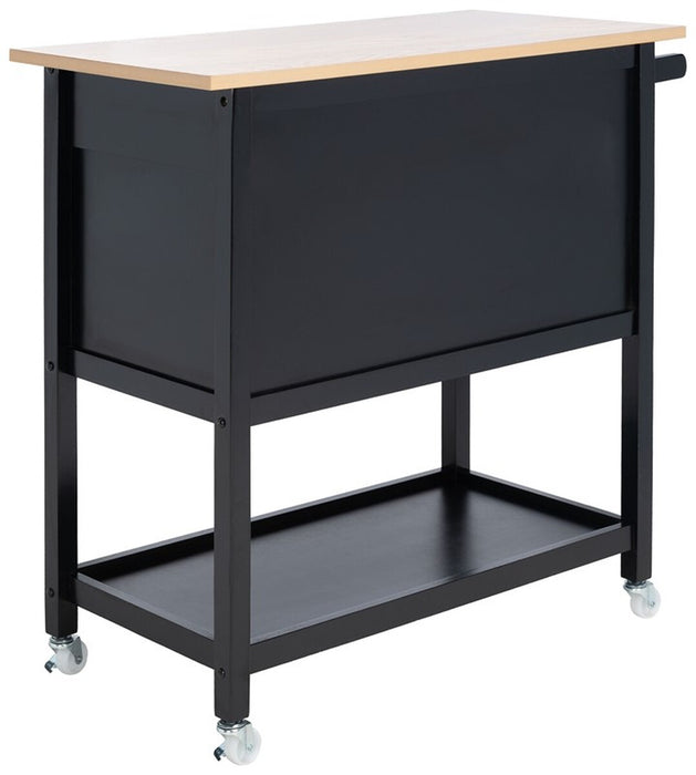Daley 2 Drawer 2 Shelf Kitchen Cart/ Black - Cool Stuff & Accessories