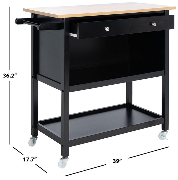 Daley 2 Drawer 2 Shelf Kitchen Cart/ Black - Cool Stuff & Accessories