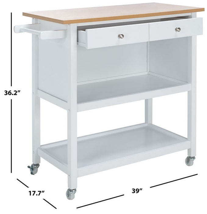 Daley 2 Drawer 2 Shelf Kitchen Cart/ White - Cool Stuff & Accessories