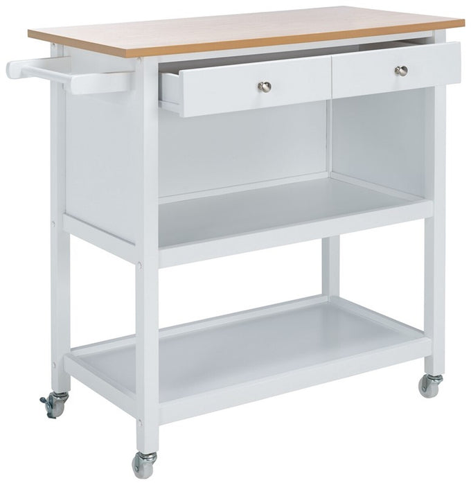 Daley 2 Drawer 2 Shelf Kitchen Cart/ White - Cool Stuff & Accessories