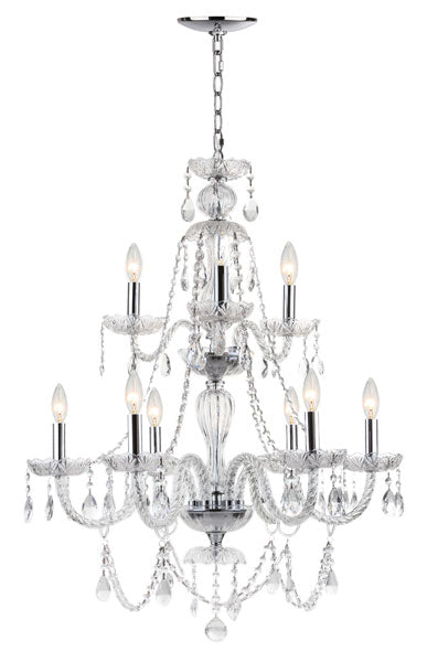 AURA 9 LIGHT 26 INCH DIA ADJUSTABLE BEADED CHANDELIER - Cool Stuff & Accessories