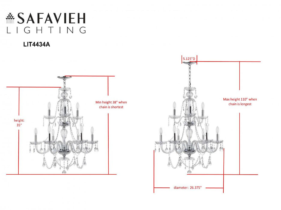 AURA 9 LIGHT 26 INCH DIA ADJUSTABLE BEADED CHANDELIER - Cool Stuff & Accessories