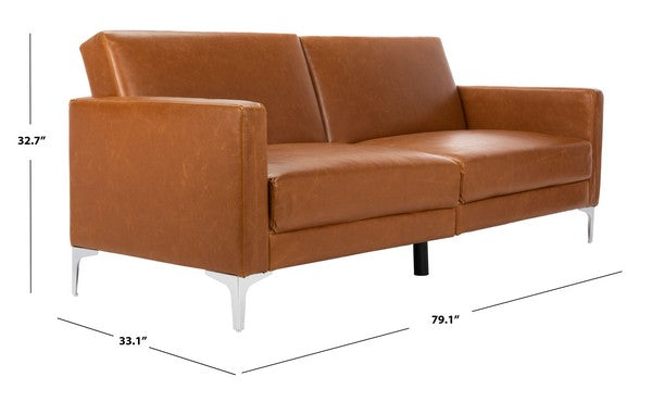 Chelsea Foldable Futon Bed/Cognac