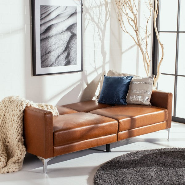 Chelsea Foldable Futon Bed/Cognac