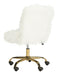 Whitney Faux Sheepskin Gold Leg Swivel Office Chair - Cool Stuff & Accessories