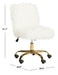 Whitney Faux Sheepskin Gold Leg Swivel Office Chair - Cool Stuff & Accessories