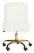 Whitney Faux Sheepskin Gold Leg Swivel Office Chair - Cool Stuff & Accessories