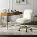 Whitney Faux Sheepskin Gold Leg Swivel Office Chair - Cool Stuff & Accessories