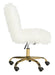 Whitney Faux Sheepskin Gold Leg Swivel Office Chair - Cool Stuff & Accessories