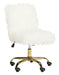 Whitney Faux Sheepskin Gold Leg Swivel Office Chair - Cool Stuff & Accessories