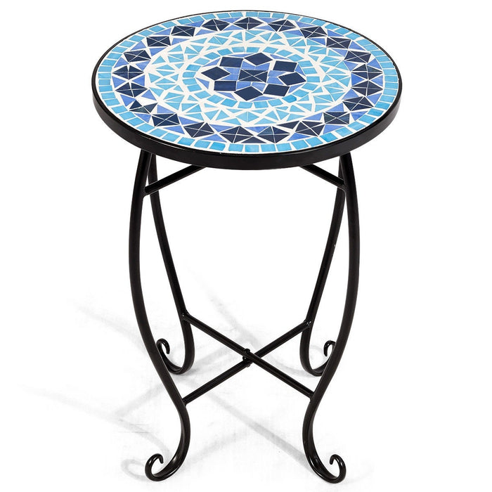 Outdoor Indoor Steel Accent Plant Stand Cobalt Table - Cool Stuff & Accessories