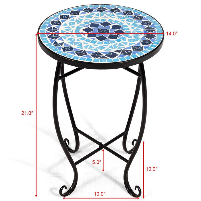 Outdoor Indoor Steel Accent Plant Stand Cobalt Table - Cool Stuff & Accessories
