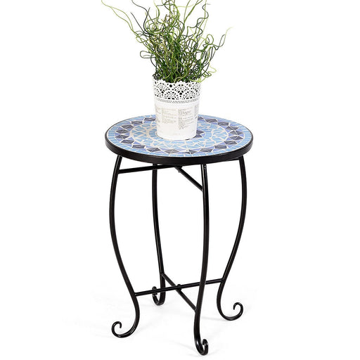 Outdoor Indoor Steel Accent Plant Stand Cobalt Table - Cool Stuff & Accessories