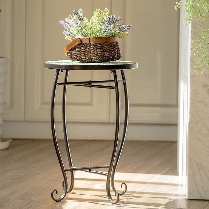 Outdoor Indoor Steel Accent Plant Stand Cobalt Table - Cool Stuff & Accessories