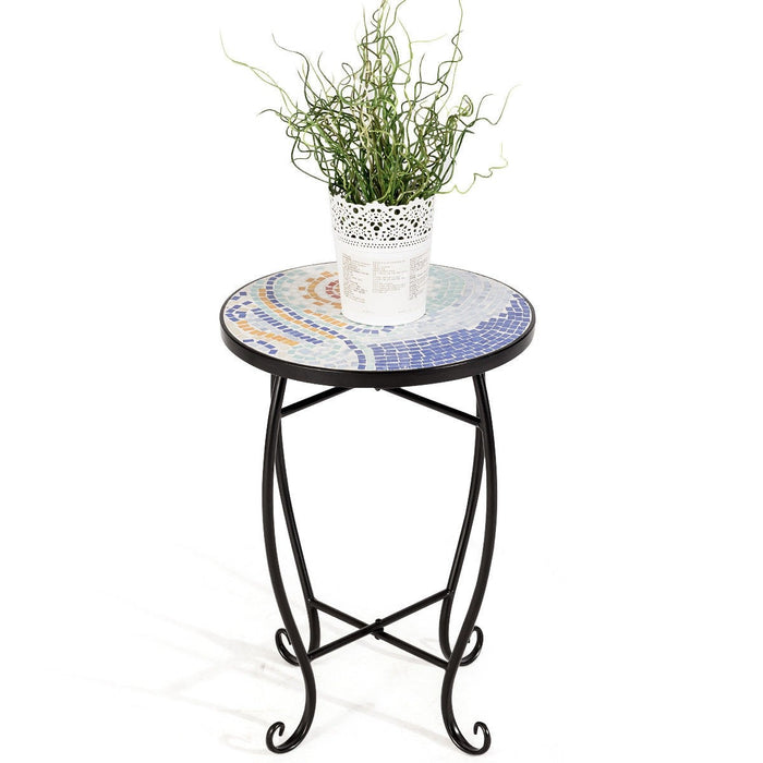 Outdoor Indoor Steel Accent Plant Stand Cobalt Table - Cool Stuff & Accessories