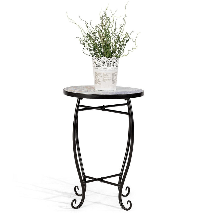 Outdoor Indoor Steel Accent Plant Stand Cobalt Table - Cool Stuff & Accessories