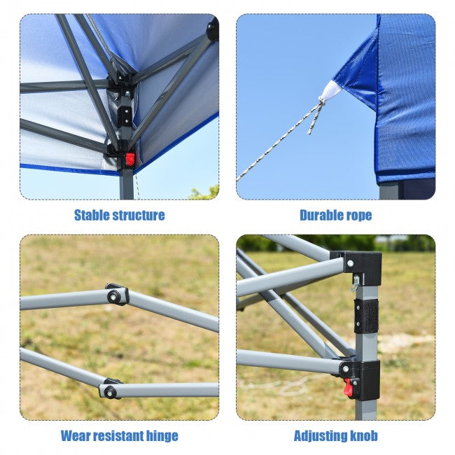 8 x 8 Feet Outdoor Canopy Tent with Roller Bag and Sand Bags/Blue
