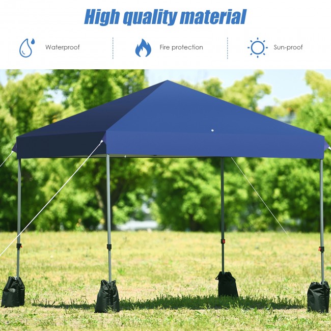 8 x 8 Feet Outdoor Canopy Tent with Roller Bag and Sand Bags/Blue