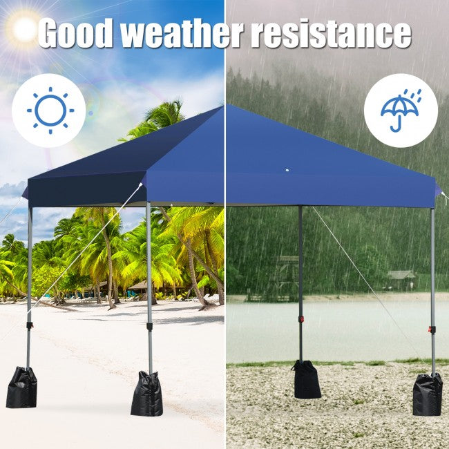 8 x 8 Feet Outdoor Canopy Tent with Roller Bag and Sand Bags/Blue